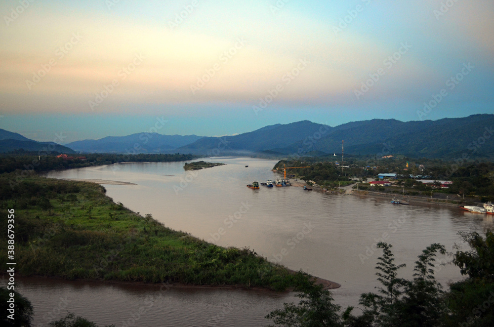 Sop Ruak, Thailand - Twilight View of the Mekong River at the Golden Triangle