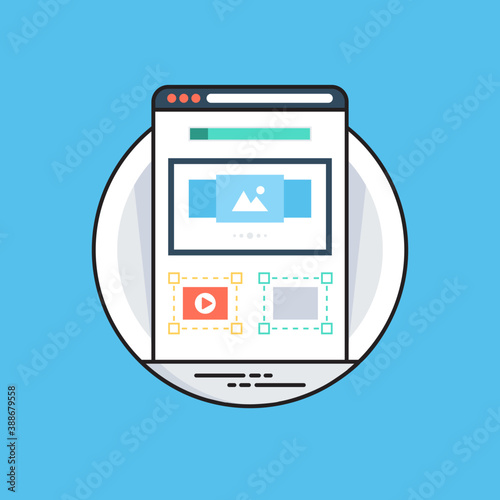 
Mobile app development flat design icon 

