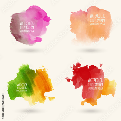 Colors watercolor paint stains vector backgrounds