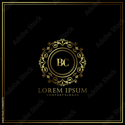 BC Initial Letter Luxury Logo template in vector art for Restaurant, Royalty, Boutique, Cafe, Hotel, Heraldic, Jewelry, Fashion and other vector illustration