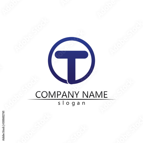 T letter, T logo vector font alphabet design and icon T
