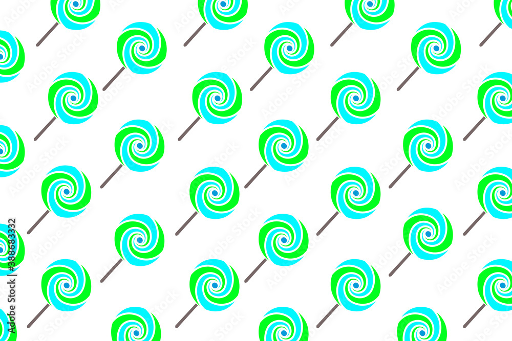 Cute seamless pattern with multi-colored lollipops. 