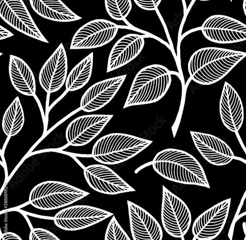 Abstract patterns seamless black and white doodle Sketch