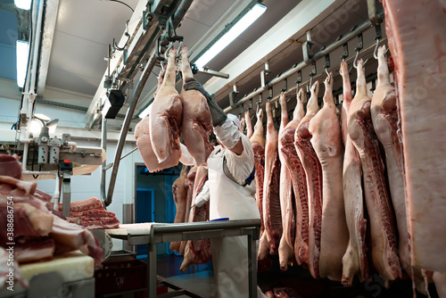 Workshop for processing pork into meat products