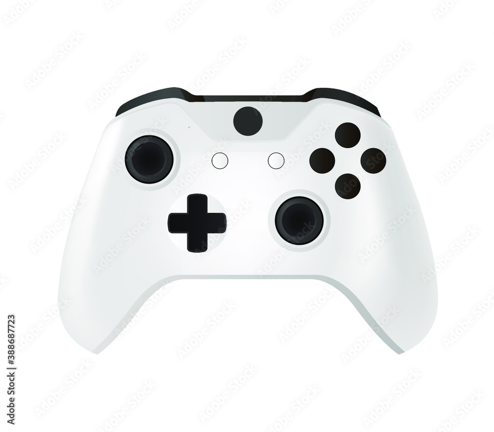 White gamepad with background. Vector illustration.