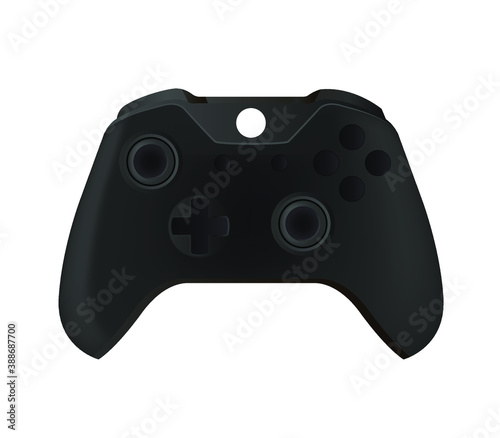 Black gamepad with background. Vector illustration.