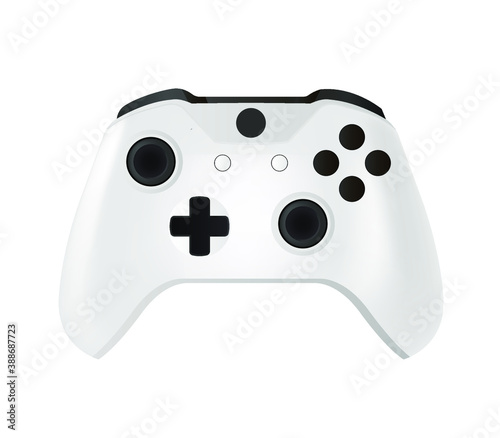 White gamepad with background. Vector illustration.