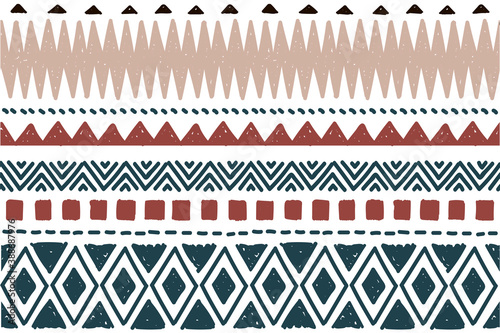 Ethnic vector seamless pattern. Tribal geometric background, boho motif, maya, aztec ornament illustration. rug textile print texture