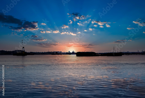landscape on sunset of the river