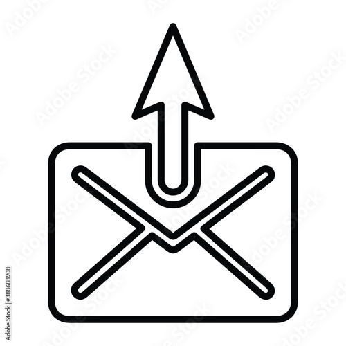 Email, arrow up, outgoing line icon. Outline vector graphics