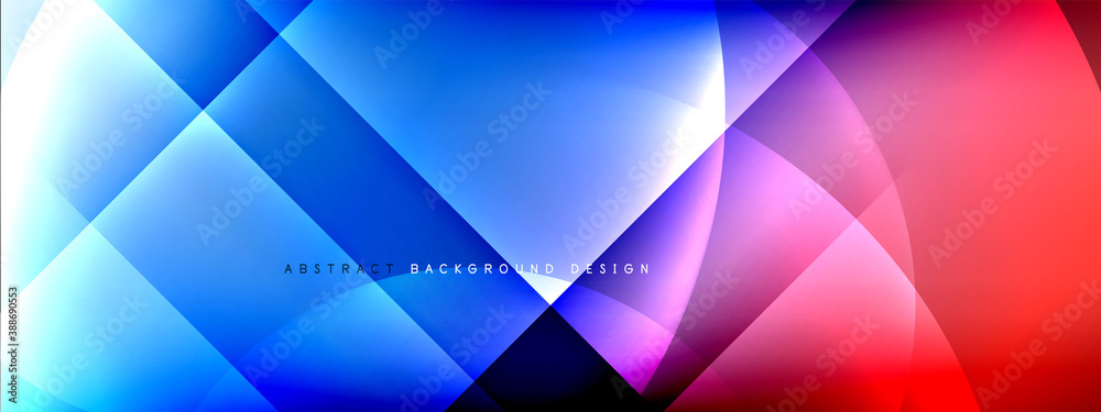 Fototapeta premium Vector abstract background - circle and cross on fluid gradient with shadows and light effects. Techno or business shiny design templates for text
