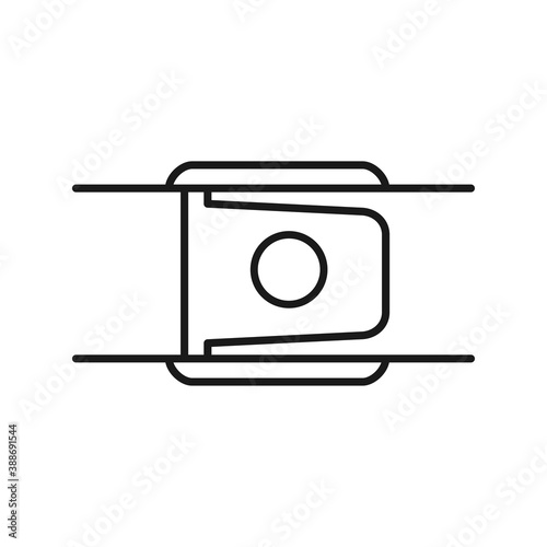 Cargo belt with buckle icon. Diving and underwater fishing equipment. Isolated vector illustration on white background. Editable stroke