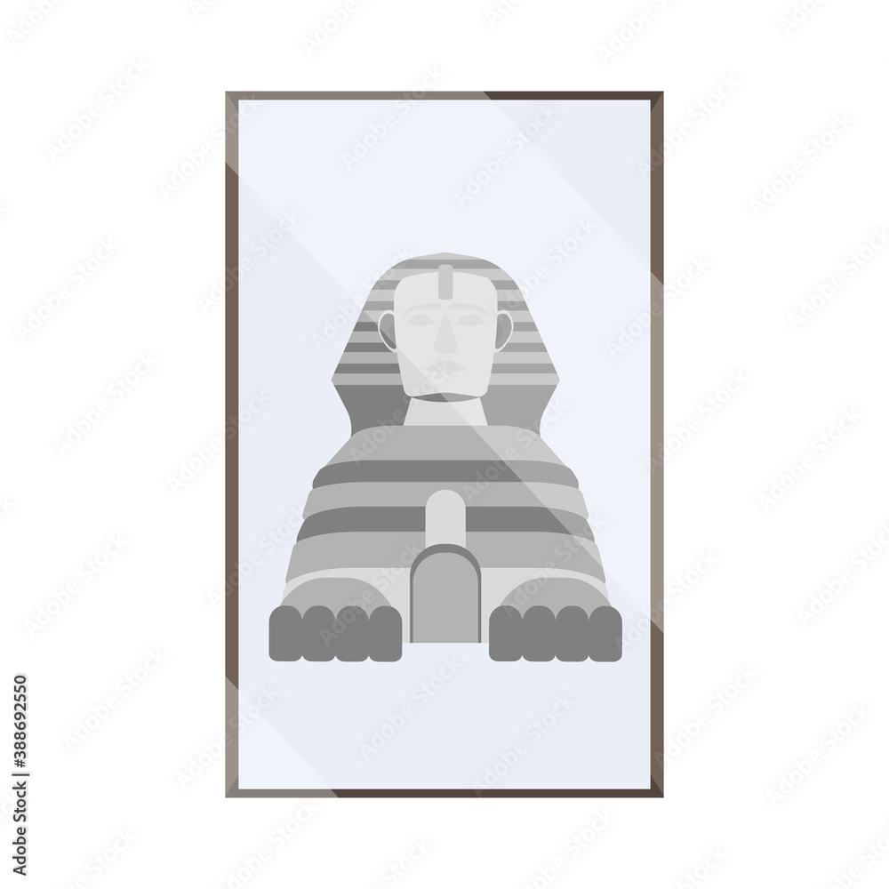 Painting with the Great Sphinx. Sphinx icon in flat style. Element for ...