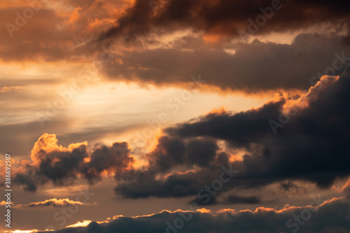 Wallpaper Mural clouds with black clouds at sunset as background Torontodigital.ca