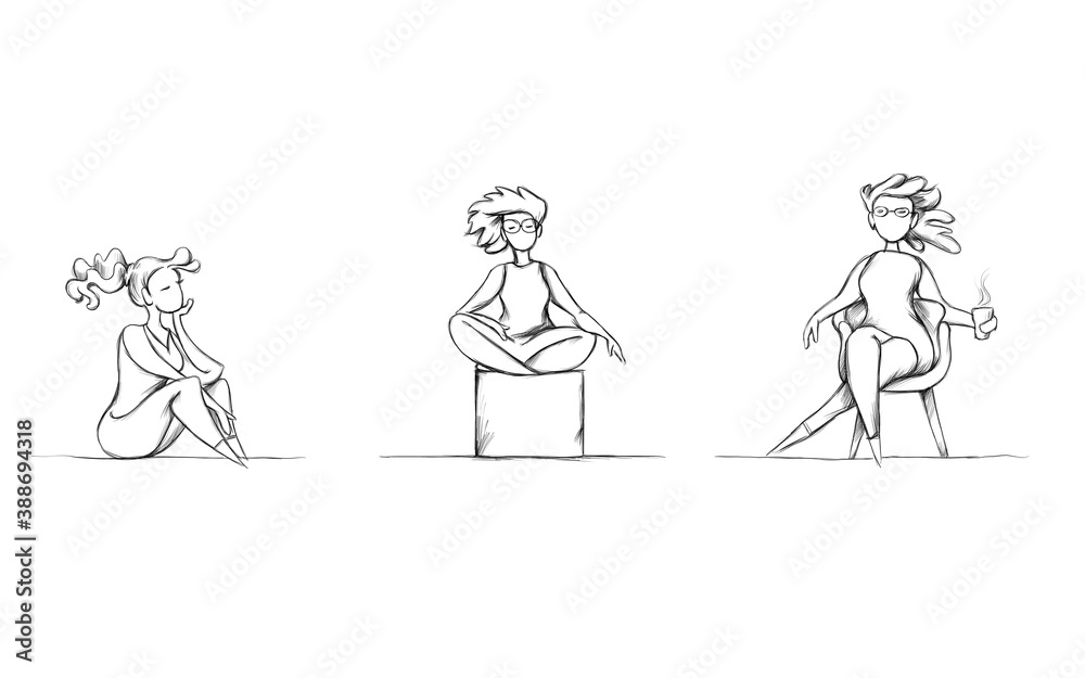 Drei sitzende Frauen