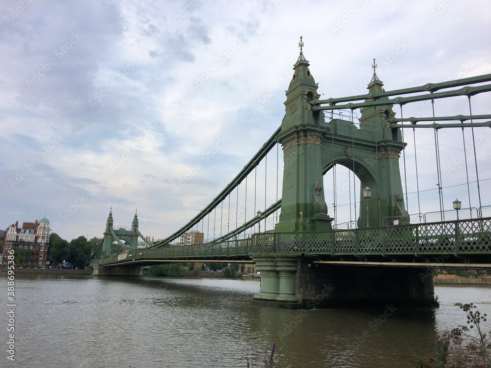 Hammersmith Bridge across the river Thames
