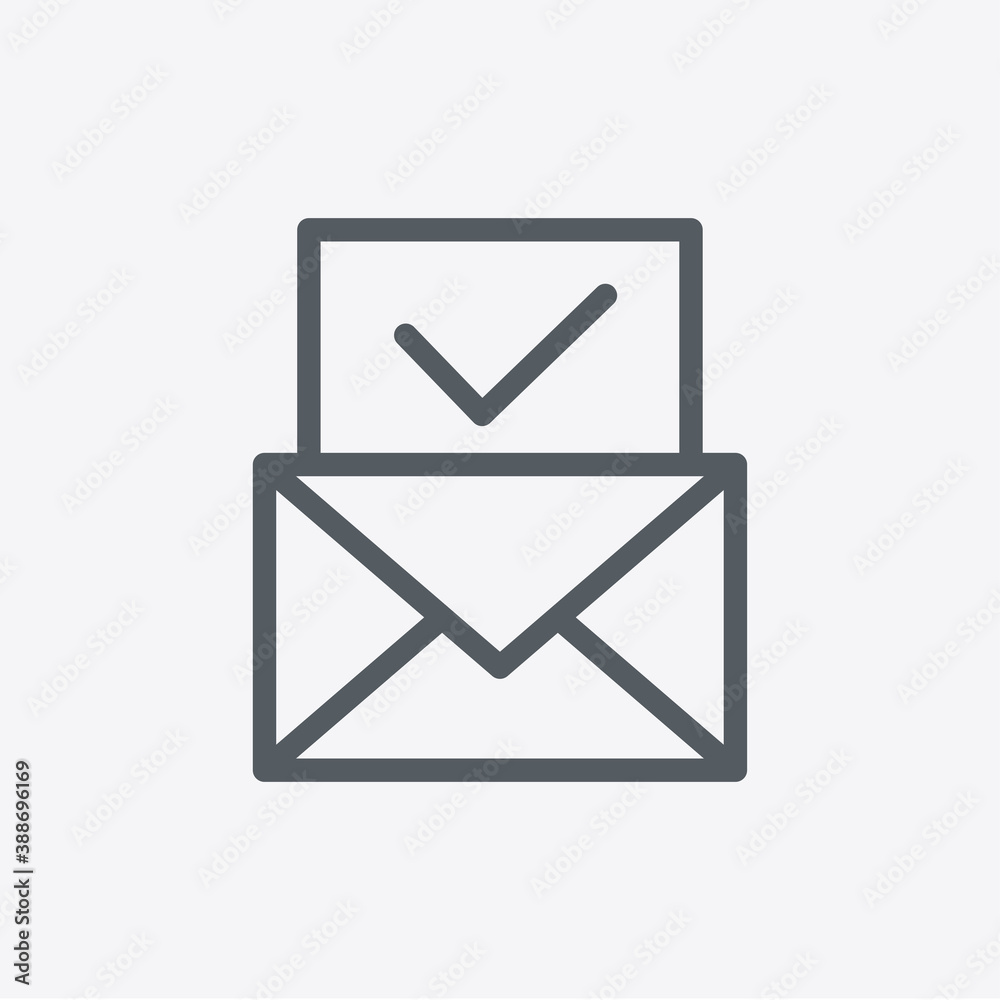 Mail icon isolated on background. Approved symbol modern, simple, vector, icon for website design, mobile app, ui. Vector Illustration Mail icon isolated on background. Approved symbol modern, simple, vector, icon for website design, mobile app, ui. Vector Illustration