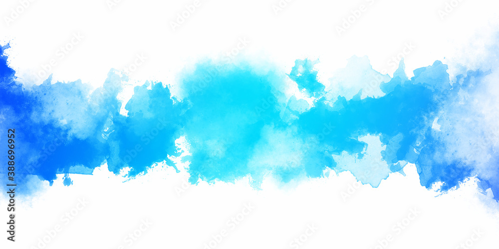 Obraz Aquamarine watercolor strip multilayered background