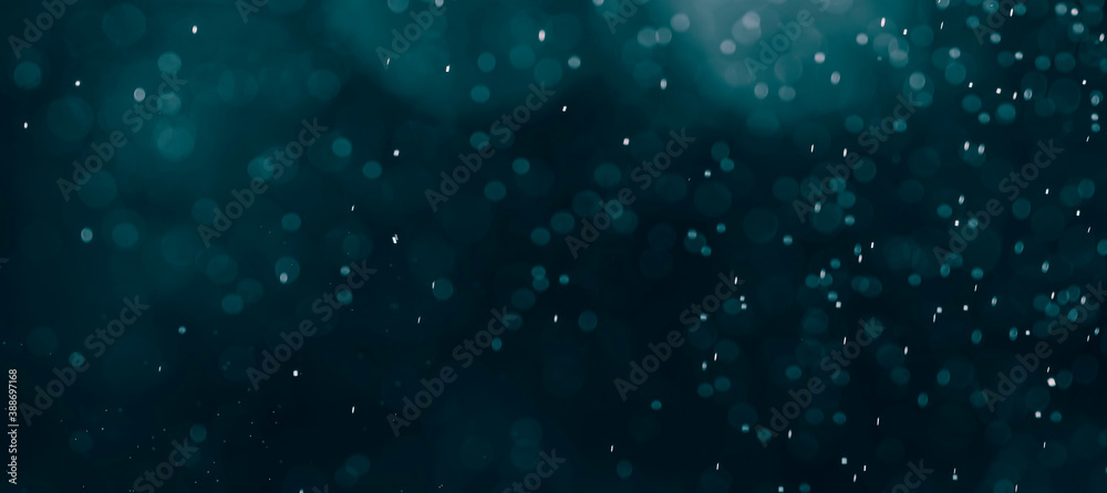 Abstract blur blue bokeh banner background