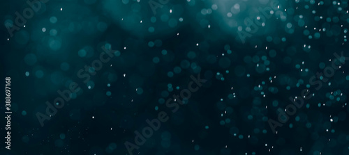Abstract blur blue bokeh banner background photo