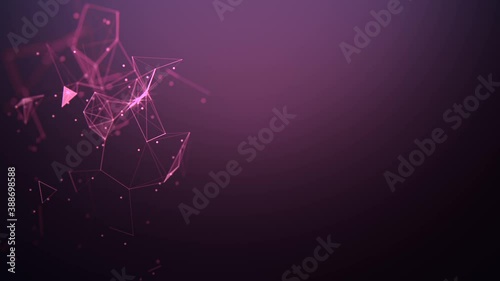 Abstract background. Molecules technology with polygonal shapes, connecting dots and lines. Connection structure. Big data visualization. 