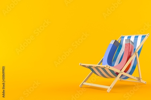 Horseshoe magnet on deck chair