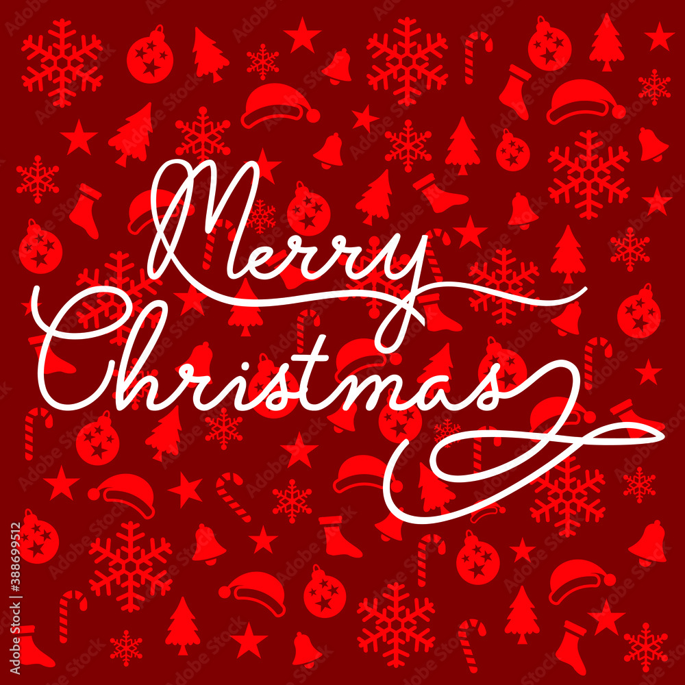 Merry Christmas vector Script Typography and Calligraphic Lettering design with Christmas templates