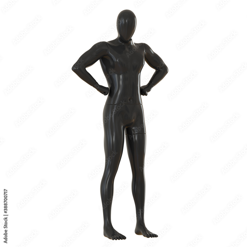 A male faceless mannequin of black color. 3d rendering A male faceless mannequin of black color. 3d rendering