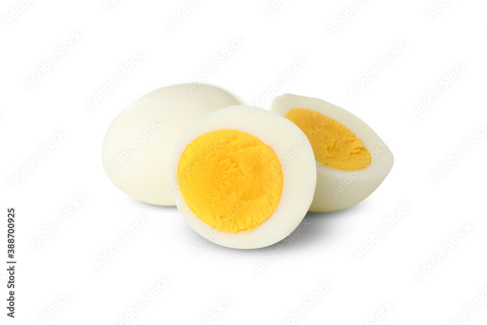 Hard boiled eggs isolated on white background Hard boiled eggs isolated on white background