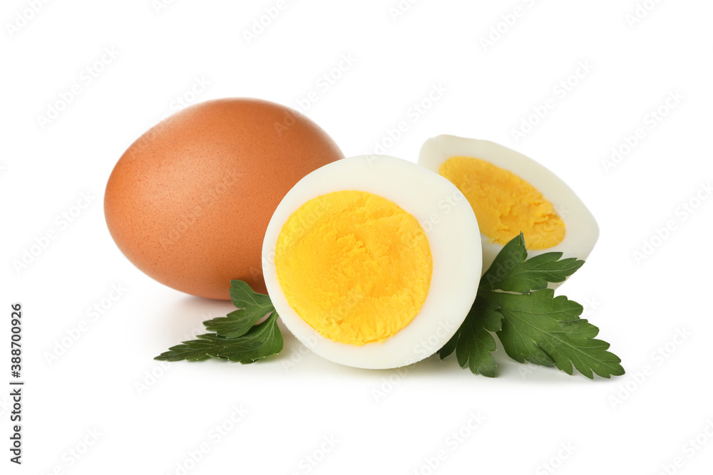Hard boiled eggs isolated on white background Hard boiled eggs isolated on white background