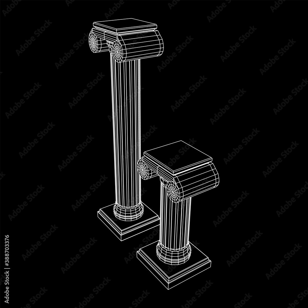 Greek ionic column. Ancient pillars. Greek ionic column. Ancient pillars.