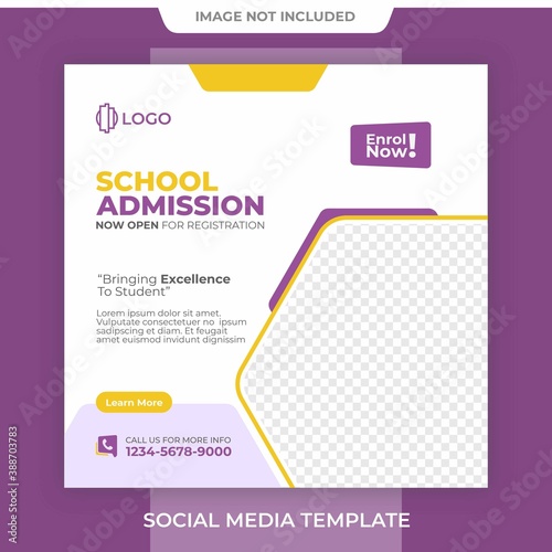 Editable School Admission social media post