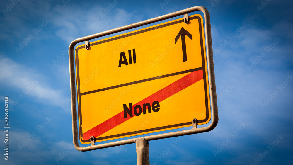 Street Sign to All versus None Street Sign to All versus None
