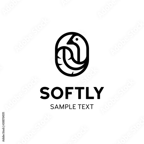 Vector Feather Bird Logo