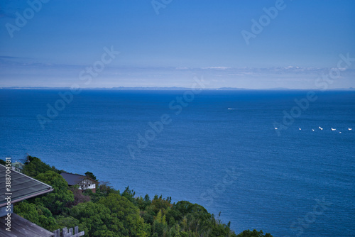 distant view of bousou peninsula from izu peninsula