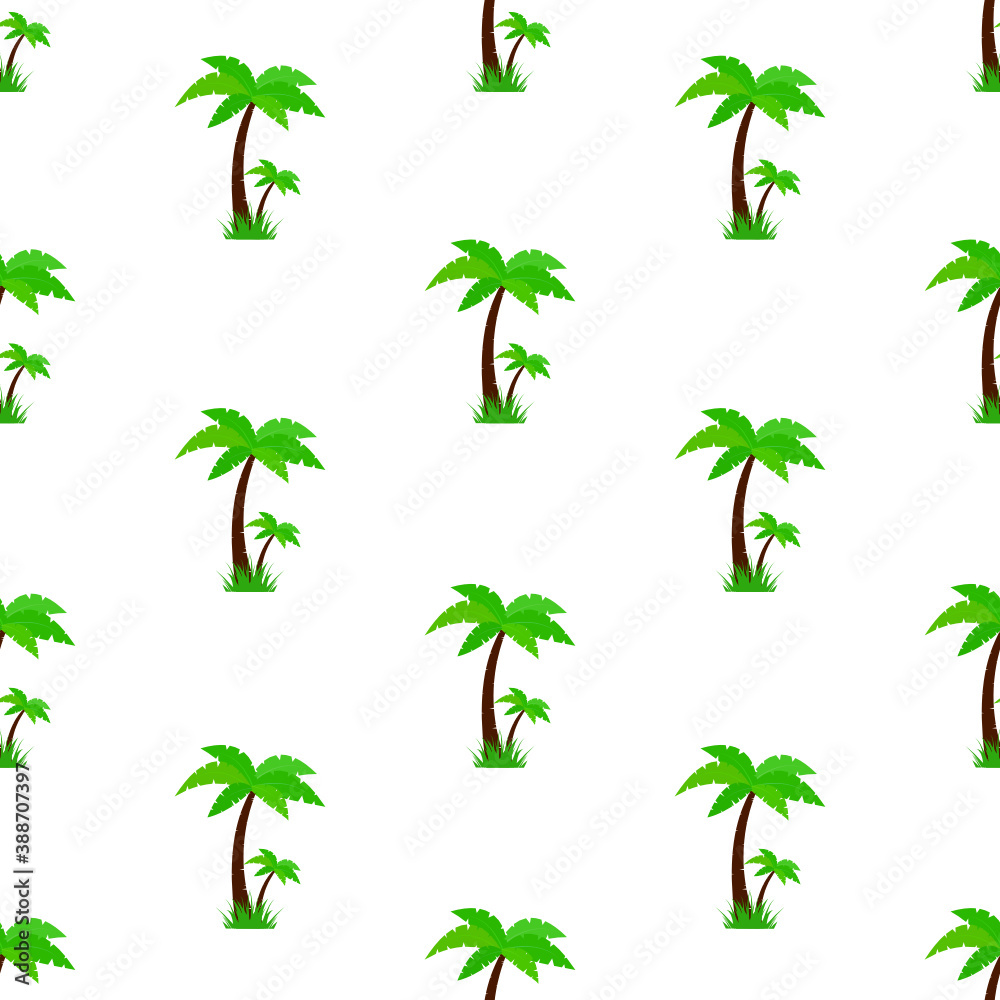 Naklejka premium Palm trees seamless pattern on white background.