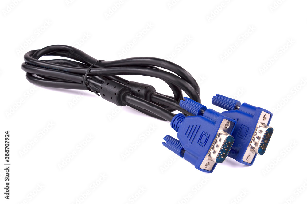 VGA cable use for the connect monitor on white background VGA cable use for the connect monitor on white background