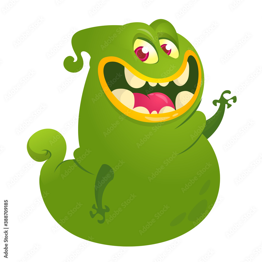 Fototapeta premium Funny cartoon monster. Illustration of cute monster creature. Halloween design