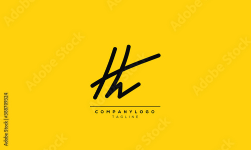 TH Abstract initial monogram letter alphabet logo design