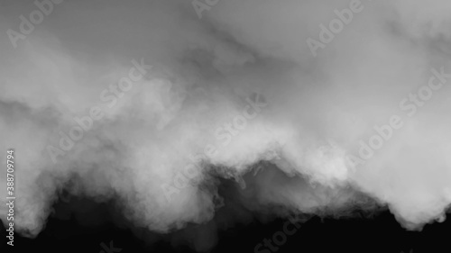 white abstract fog realistic smoke overlay black sky textured on black.