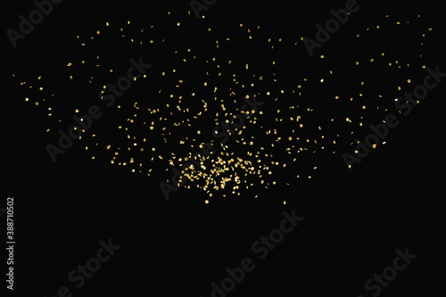 gold abstract pattern glitter stardust sparkling lights grunge on black.