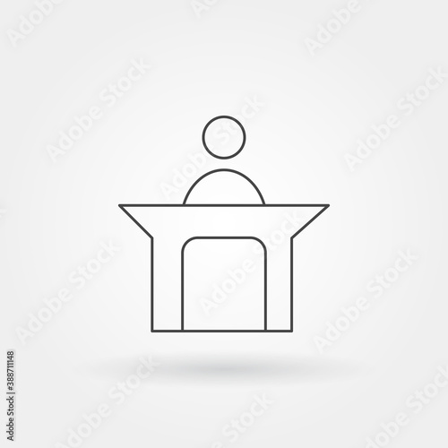 speech speaker presentation single isolated icon with modern line or outline style