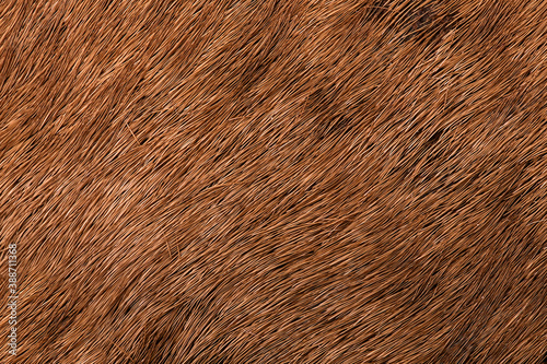 Macro texture of brown fur of animal