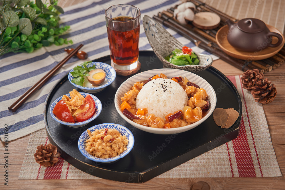 Chinese food set meal sweet and sour pork Chinese food set meal sweet and sour pork