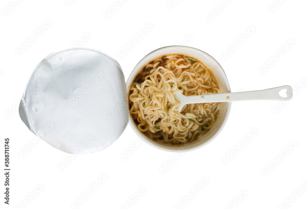 Cup noodle for eat on white background with clipping path.