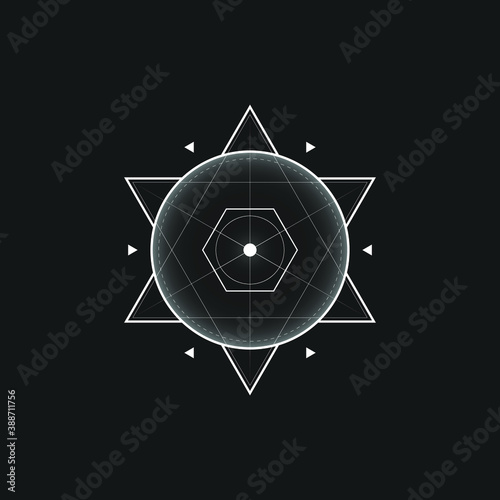 Geometric element, symbol, emblem. Decorative ornament. Vector illustrarion eps 10.