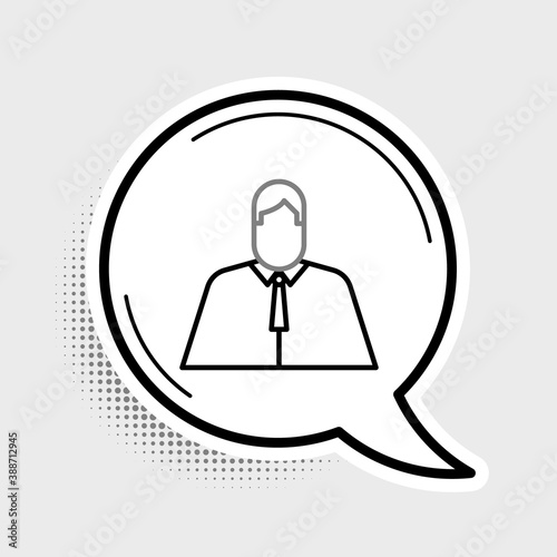 Line Lawyer, attorney, jurist icon isolated on grey background. Jurisprudence, law or court icon. Colorful outline concept. Vector.