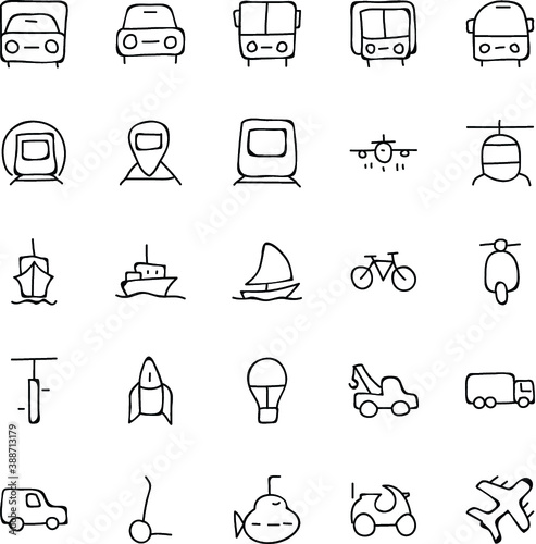 
Transport Hand Drawn Doodle Icons 
