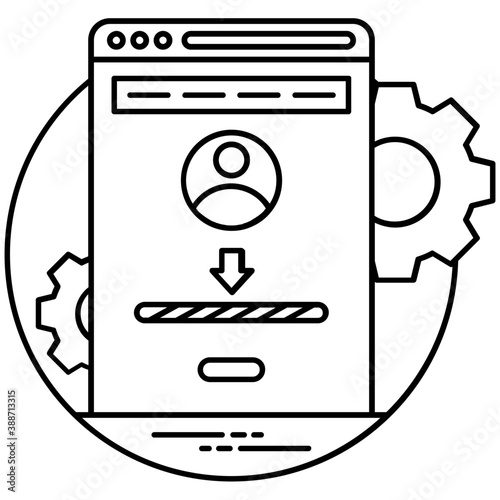 
Mobile app development flat design icon 
