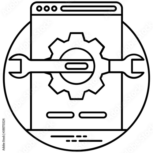 
Mobile app development flat design icon 
